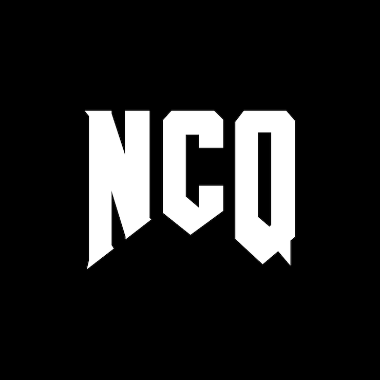 Vector diseño del logotipo de la empresa de tecnología ncq: combinación de colores blanco y negro ncq: diseño del logotipo ncq: icono ncq: alfabeto ncq: tipografía