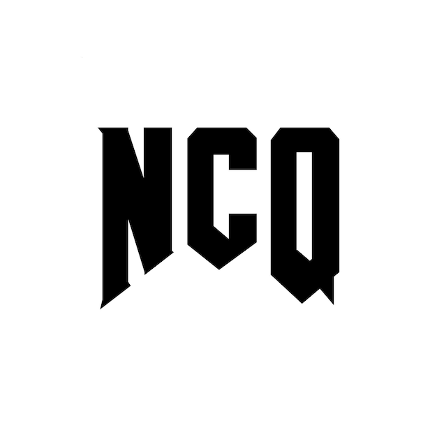 Diseño del logotipo de la empresa de tecnología NCQ: combinación de colores blanco y negro NCQ: diseño del logotipo NCQ: icono NCQ: alfabeto NCQ: tipografía