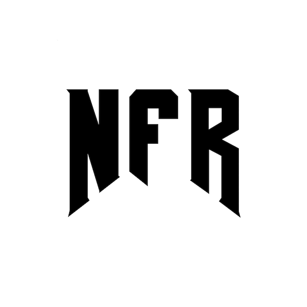 Diseño del logotipo de la empresa de tecnología NFR: combinación de colores blanco y negro