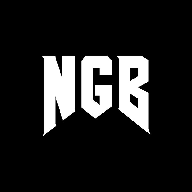 Diseño de logotipo de la empresa de tecnología NGB: combinación de colores blanco y negro NGB: diseño de logotipo NGB: icono NGB: alfabeto NGB: tipografía NGB