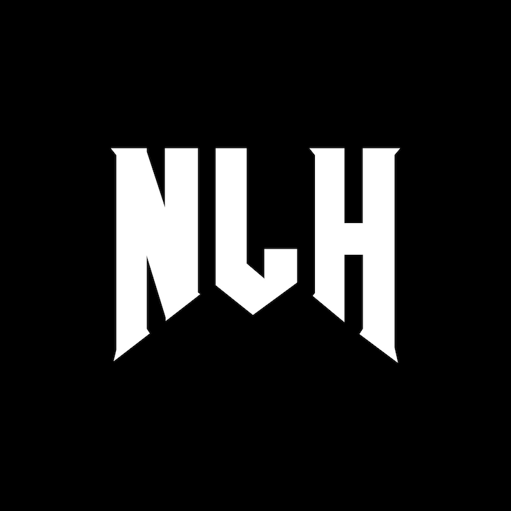 Vector diseño del logotipo de la empresa de tecnología nlh combinación de colores blanco y negro nlh vector nlh diseño del icono nlh alfabeto nlh tipografía diseño del logotipo nlh