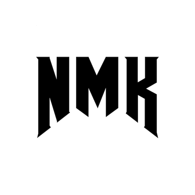 Diseño del logotipo de la empresa de tecnología NMK: combinación de colores blanco y negro, diseño del logotipo NMK, diseño del vector NMK, icono NMK, alfabeto NMK, tipografía NMK.