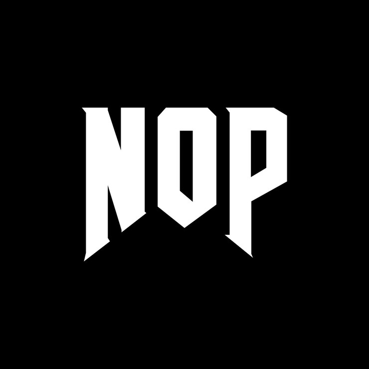 Vector diseño del logotipo de la empresa de tecnología nop: combinación de colores blanco y negro nop: logotipo nop: vector nop: diseño nop: icono nop: alfabeto nop: tipografía nop