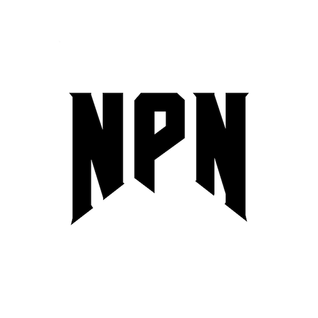 Diseño del logotipo de la empresa de tecnología NPN: combinación de colores blanco y negro