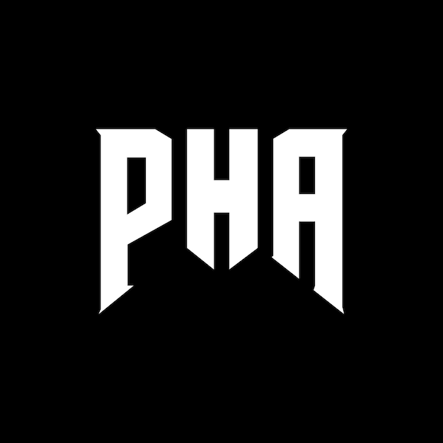 Diseño de logotipo de la empresa de tecnología PHA: combinación de colores blanco y negro PHA: diseño de logotipo PHA: icono PHA: alfabeto PHA: tipografía PHA: logotipo Pha