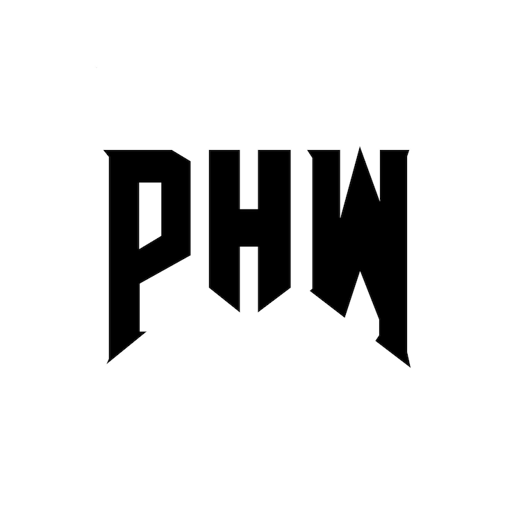 Vector diseño del logotipo de la empresa de tecnología phw: combinación de colores en blanco y negro phw: diseño del logotipo phw: vector phw: icono phw: alfabeto phw: tipografía