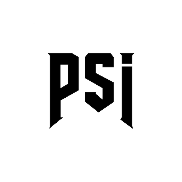 Diseño del logotipo de la empresa de tecnología PSI: combinación de colores blanco y negro PSI: diseño del logotipo PSI: icono PSI: alfabeto PSI: tipografía PSI