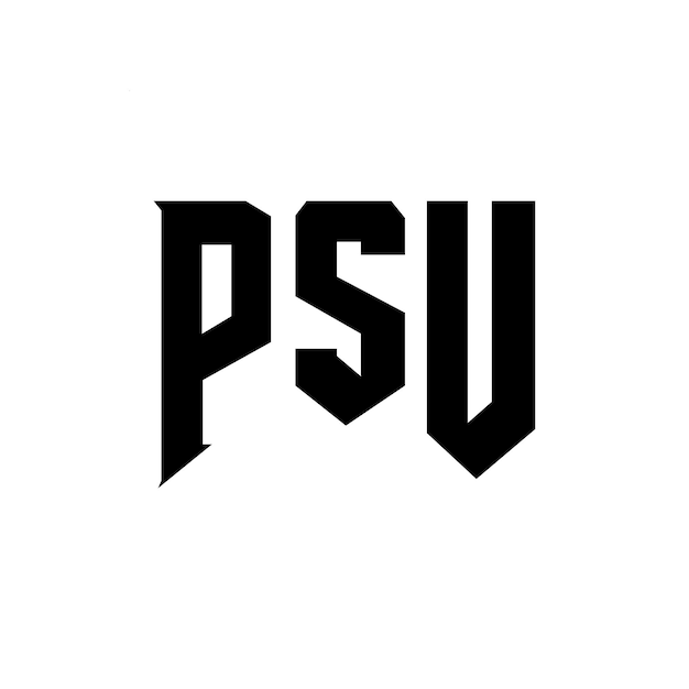 Diseño del logotipo de la empresa de tecnología PSU: combinación de colores blanco y negro PSU logotipo PSU vector PSU diseño PSU icono PSU alfabeto PSU tipografía diseño del logotipo