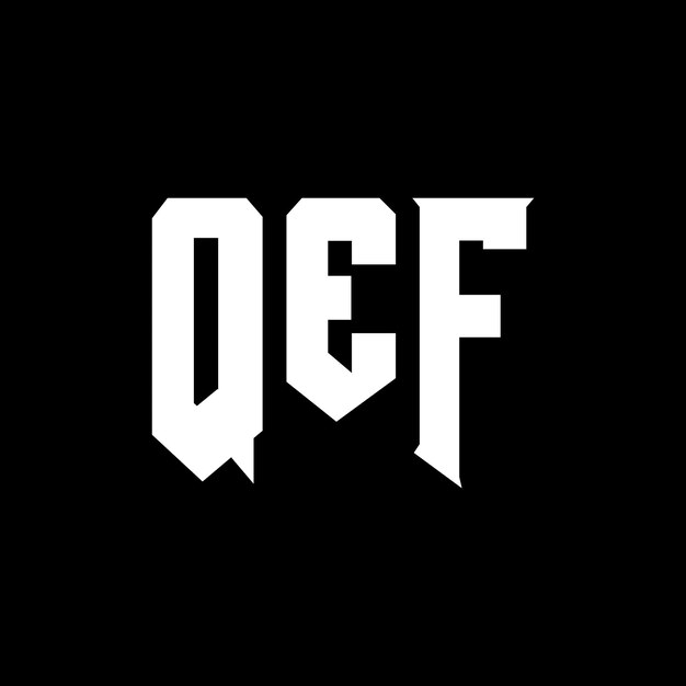 Diseño de logotipo de la empresa de tecnología QEF: combinación de colores blanco y negro QEF: logotipo QEF: diseño vectorial QEF: icono QEF: alfabeto QEF: tipografía