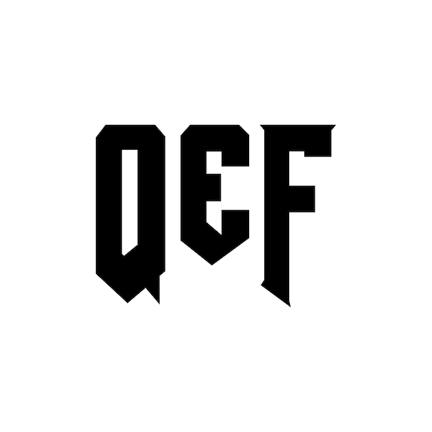 Diseño de logotipo de la empresa de tecnología QEF: combinación de colores blanco y negro QEF: logotipo QEF: diseño vectorial QEF: icono QEF: alfabeto QEF: tipografía