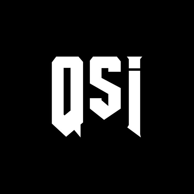 Diseño del logotipo de la empresa de tecnología QSI: combinación de colores blanco y negro QSI: diseño del logotipo QSI: icono QSI: alfabeto QSI: tipografía