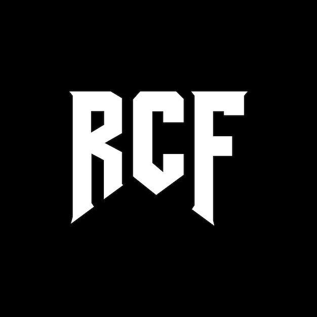 Diseño de logotipo de la empresa de tecnología RCF: combinación de colores blanco y negro RCF: Vector RCF: Diseño de icono RCF: Alfabeto RCF: Tipo de logotipo RCF