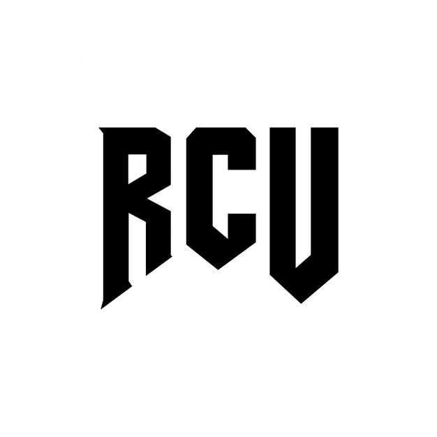 Diseño del logotipo de la empresa de tecnología RCU: combinación de colores blanco y negro RCU: diseño del logotipo RCU: icono RCU: alfabeto RCU: tipografía RCU