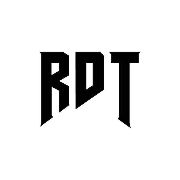 Diseño del logotipo de la empresa de tecnología RDT: combinación de colores en blanco y negro; diseño del logotipo RDT; diseño del vector RDT; icono RDT; alfabeto RDT; tipografía RDT.