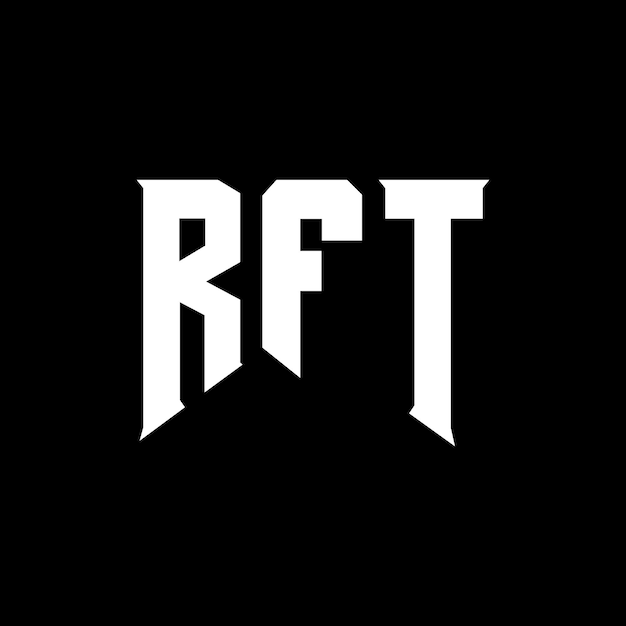 Diseño del logotipo de la empresa de tecnología RFT: combinación de colores blanco y negro; diseño del logotipo RFT; diseño del vector RFT; icono RFT; alfabeto RFT; tipografía RFT.