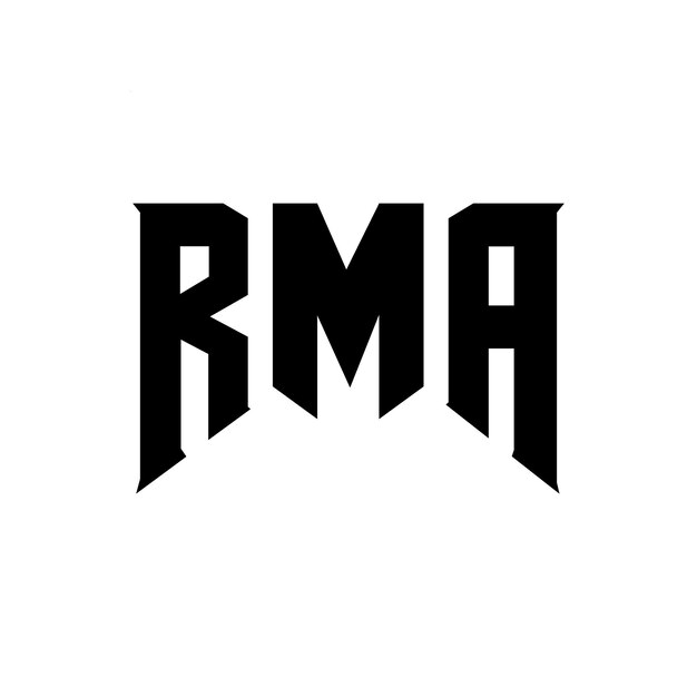 Diseño de logotipo de la empresa de tecnología RMA: combinación de colores blanco y negro RMA logotipo RMA vector RMA diseño RMA icono RMA alfabeto RMA tipografía diseño de logotipo
