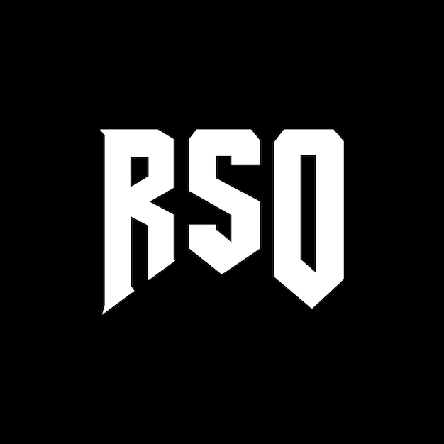 Diseño del logotipo de la empresa de tecnología RSO: combinación de colores blanco y negro RSO: diseño del logotipo RSO: icono RSO: alfabeto RSO: tipografía
