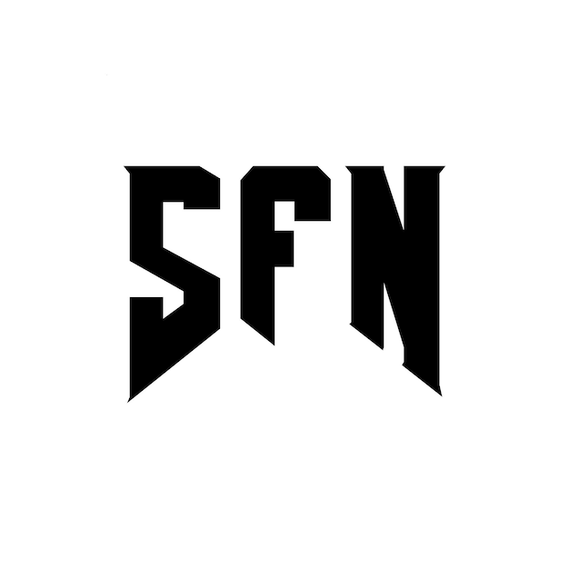 Diseño del logotipo de la empresa de tecnología SFN: combinación de colores blanco y negro SFN: diseño del logotipo SFN: icono SFN: alfabeto SFN: tipografía SFN