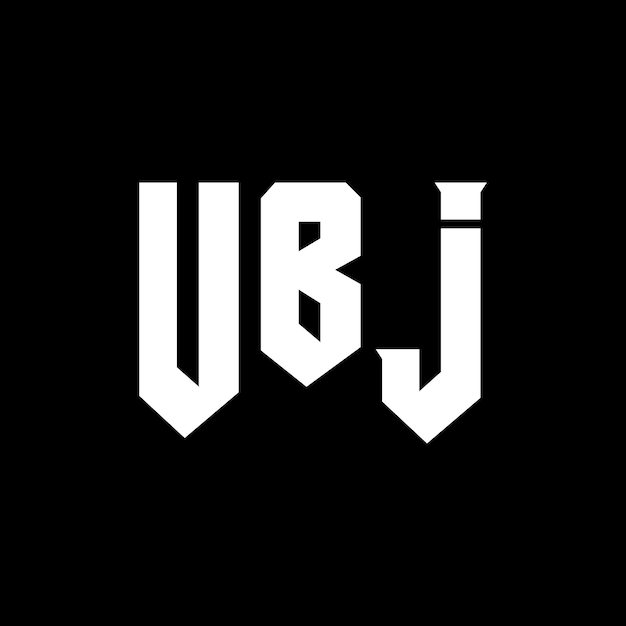 El diseño del logotipo de la empresa de tecnología UBJ: combinación de colores blanco y negro, diseño del icono UBJ, diseño del vector UBJ y diseño del tipografía UBJ.