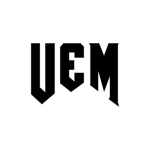 Diseño del logotipo de la empresa de tecnología UEM: combinación de colores blanco y negro UEM: diseño del logotipo UEM: icono UEM: alfabeto UEM: tipografía UEM