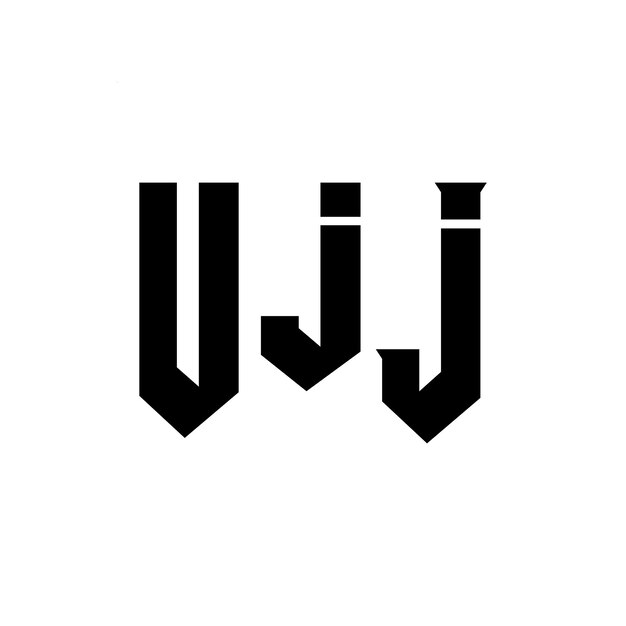 El diseño del logotipo de la empresa de tecnología UJJ, la combinación de colores blanco y negro, el logotipo UJJ, el vector UJJ y el icono UJJ.
