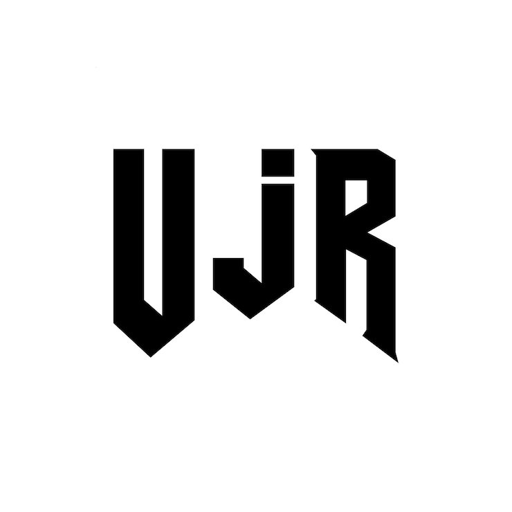 Vector el diseño del logotipo de la empresa de tecnología ujr, combinación de colores blanco y negro, el logotipo ujr, el diseño del vector ujr, la icona ujr, y el diseño de la tipografía ujr.