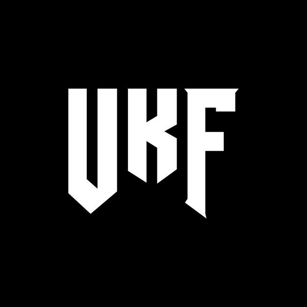El diseño del logotipo de la empresa de tecnología UKF, una combinación de colores en blanco y negro, UKF Vector, UKF Icon, UKF Alphabet, UKF Typography.