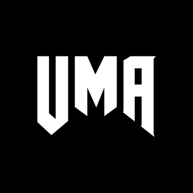 Diseño del logotipo de la empresa de tecnología UMA: combinación de colores blanco y negro UMA: diseño del logotipo UMA: icono UMA: alfabeto UMA: tipografía