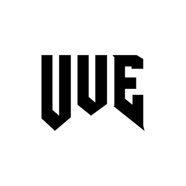 Diseño del logotipo de la empresa de tecnología UUE: combinación de colores blanco y negro UUE logotipo UUE vector UUE diseño UUE icono UUE alfabeto UUE tipografía diseño del logotipo