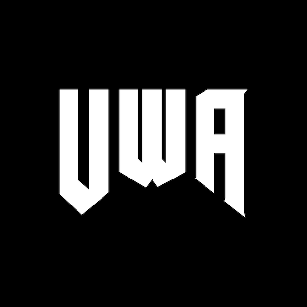 Diseño del logotipo de la empresa de tecnología UWA: combinación de colores blanco y negro UWA: Vector UWA: Diseño del icono UWA: Alfabeto UWA: Tipografía UWA