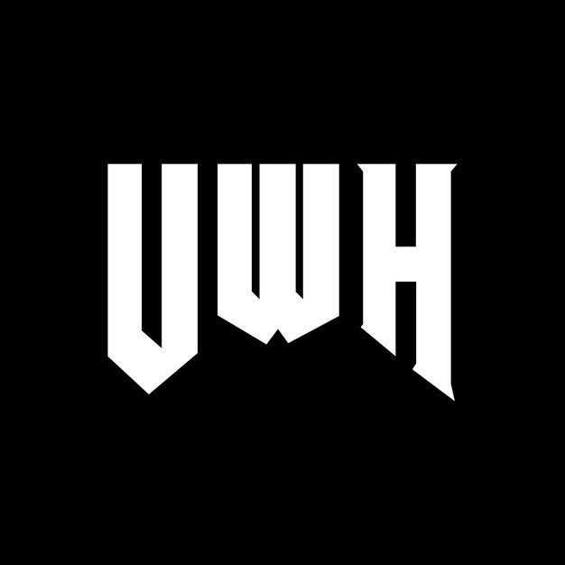 El diseño del logotipo de la empresa de tecnología UWH es una combinación de colores blanco y negro.El logotipo UWH es un vector.El diseño del icono UWH es el alfabeto UWH.