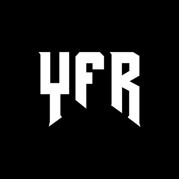Diseño de logotipo de la empresa de tecnología YFR: combinación de colores blanco y negro YFR: diseño de logotipo YFR: icono YFR: alfabeto YFR: tipografía YFR