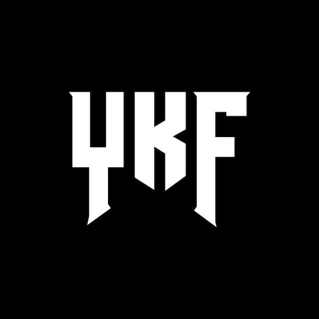Diseño de logotipo de la empresa de tecnología YKF: combinación de colores blanco y negro, diseño de logotipo YKF, diseño de vector YKF, icono YKF, alfabeto YKF, tipografía YKF.