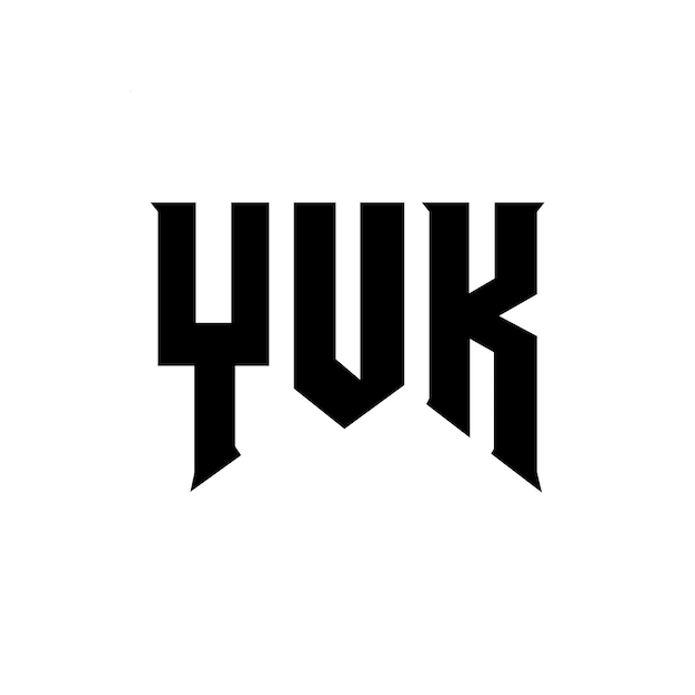 Diseño de logotipo de la empresa de tecnología YUK diseño de logotipo YUK combinación de colores blanco y negro YUK logo YUK vector YUK diseño YUK icono YUK alfabeto YUK tipografía diseño del logotipo