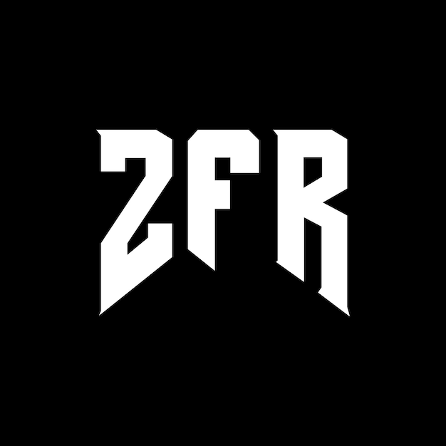 Diseño de logotipo de la empresa de tecnología ZFR: combinación de colores blanco y negro ZFR: logotipo ZFR: vector ZFR: diseño ZFR: icono ZFR: alfabeto ZFR: tipografía