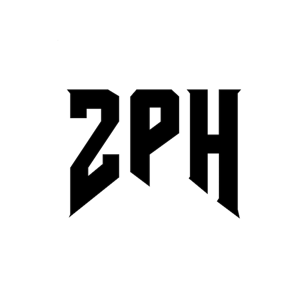 Diseño del logotipo de la empresa de tecnología ZPH: combinación de colores blanco y negro ZPH: diseño del logotipo ZPH: icono ZPH: alfabeto ZPH: tipografía