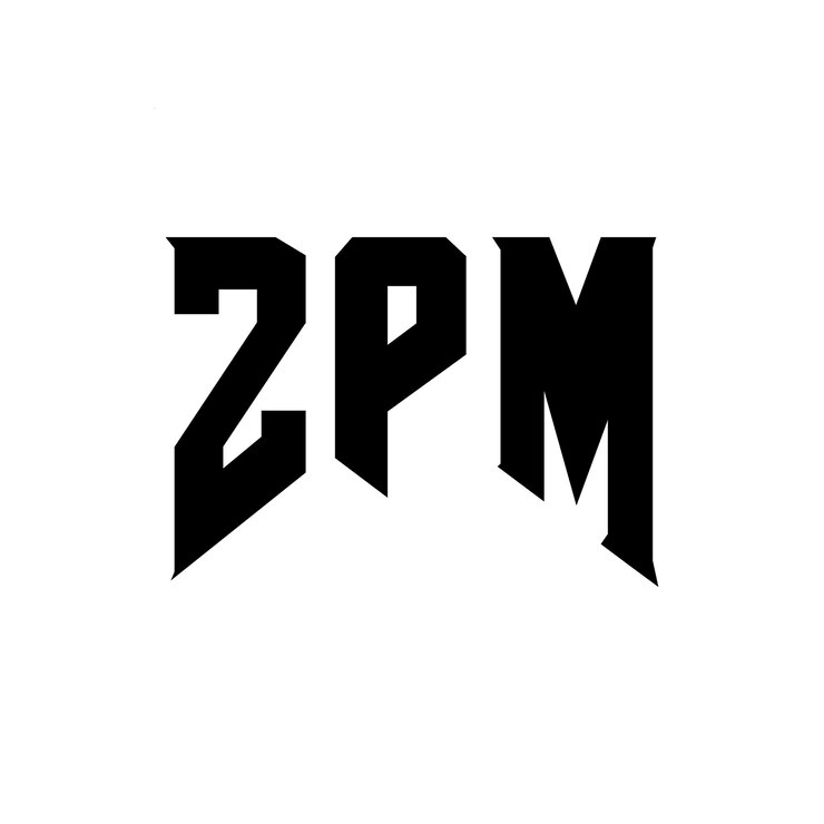 Vector diseño del logotipo de la empresa de tecnología zpm: combinación de colores blanco y negro zpm: logotipo zpm: vector zpm: diseño del icono zpm: alfabeto zpm: tipografía