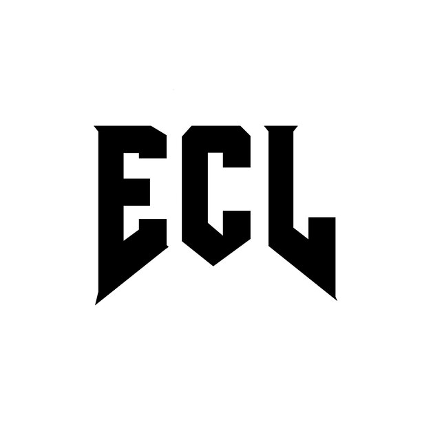 Diseño del logotipo de la empresa tecnológica ECL: combinación de colores blanco y negro ECL: Vector ECL: Diseño del icono ECL: Alfabeto ECL: Tipo de diseño del logotipo ECL