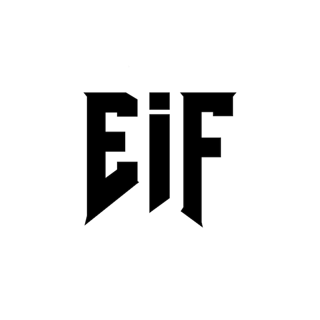 Diseño de logotipo de la empresa tecnológica EIF: combinación de colores blanco y negro EIF: logotipo vectorial EIF: diseño de icono EIF: alfabeto EIF: tipografía EIF