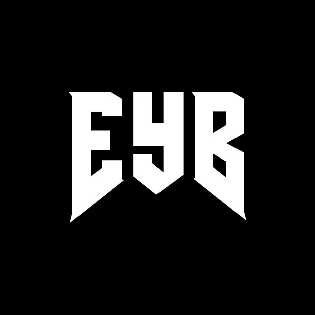 Diseño del logotipo de la empresa tecnológica EYB, combinación de colores blanco y negro, diseño del logotipo EYB, diseño del icono EYB, tipografía EYB, logotipo EYF.