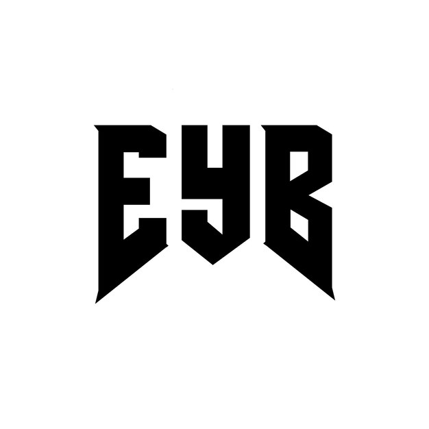 Diseño del logotipo de la empresa tecnológica EYB, combinación de colores blanco y negro, diseño del logotipo EYB, diseño del icono EYB, tipografía EYB, logotipo EYF.