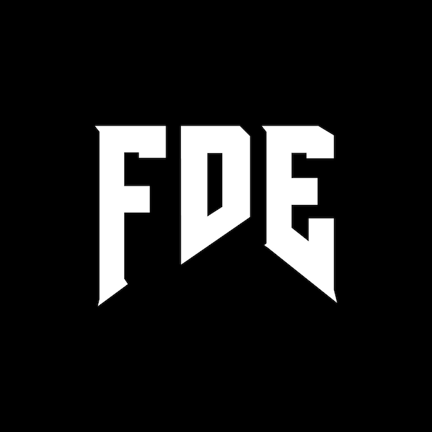 Diseño del logotipo de la empresa tecnológica FDE: combinación de colores blanco y negro FDE: Vector FDE: Diseño del icono FDE: Alfabeto FDE: Tipografía FDE