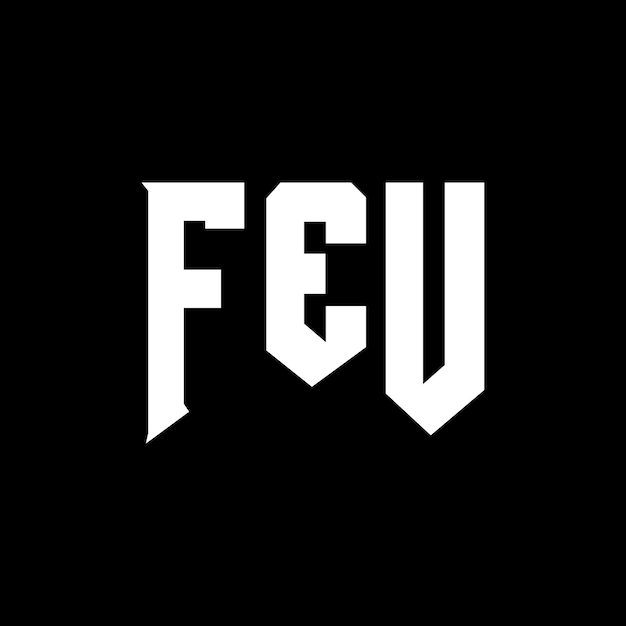 Diseño del logotipo de la empresa tecnológica FEU: combinación de colores blanco y negro FEU: diseño del logotipo FEU: Vector FEU: Diseño del icono FEU: Alfabeto FEU: Logotipo FEU