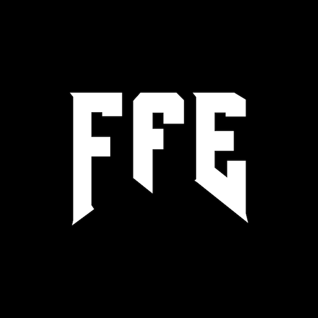 Diseño del logotipo de la empresa tecnológica FFE: combinación de colores blanco y negro FFE: diseño del logotipo FFE: vector FFE: icono FFE: alfabeto FFE: tipografía FFE