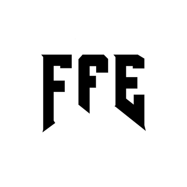Diseño del logotipo de la empresa tecnológica FFE: combinación de colores blanco y negro FFE: diseño del logotipo FFE: vector FFE: icono FFE: alfabeto FFE: tipografía FFE