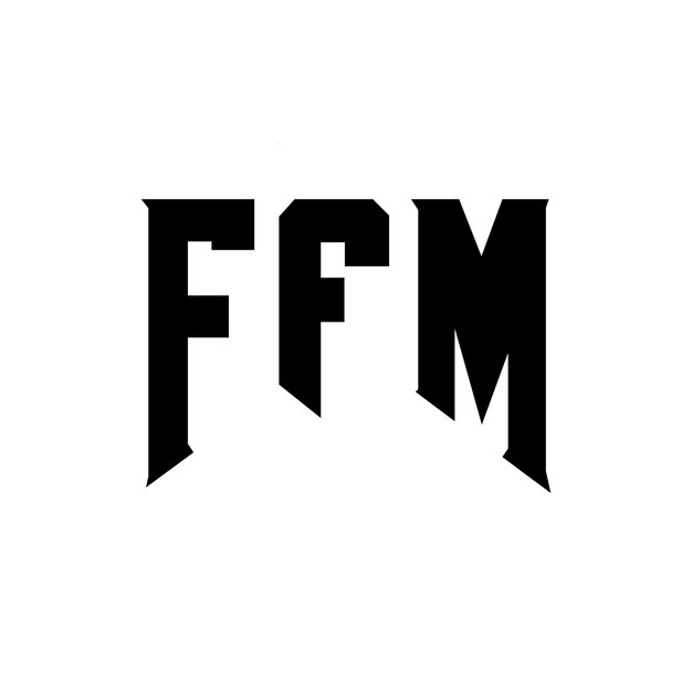 Diseño del logotipo de la empresa tecnológica FFM: combinación de colores en blanco y negro FFM: diseño del logotipo FFM: icono FFM: alfabeto FFM: tipografía FFM