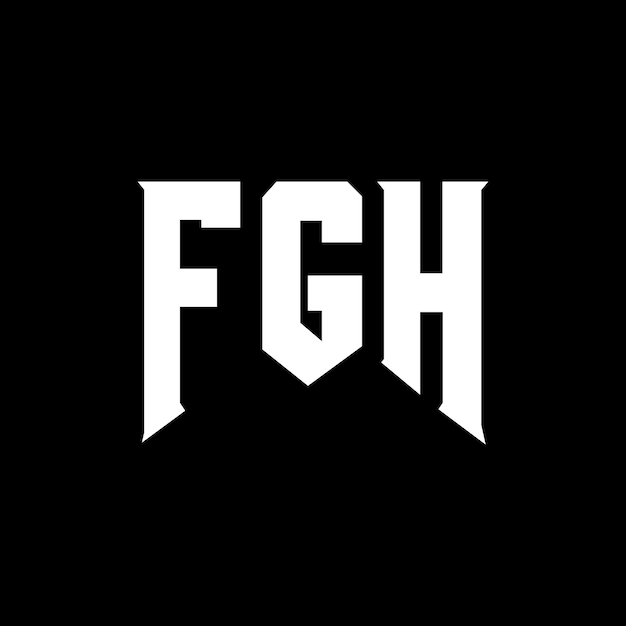 Diseño del logotipo de la empresa tecnológica FGH: combinación de colores blanco y negro FGH: diseño del logotipo FGH: vector FGH: icono FGH: alfabeto FGH: tipografía.