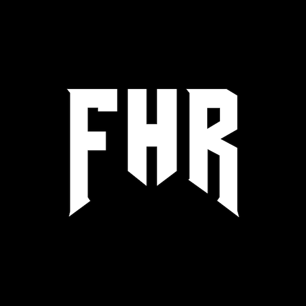 Diseño del logotipo de la empresa tecnológica FHR: combinación de colores en blanco y negro FHR: diseño del logotipo FHR: icono FHR: alfabeto FHR: tipografía FHR: logotipo