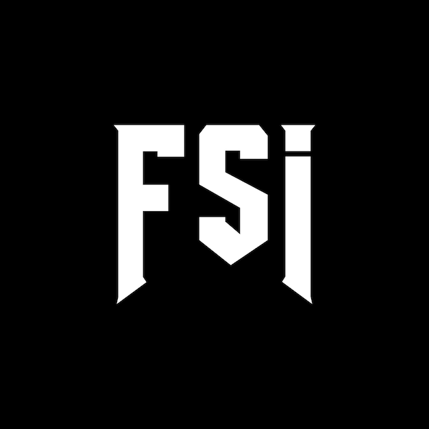 Diseño del logotipo de la empresa tecnológica FSI: combinación de colores blanco y negro FSI: Vector FSI: Diseño del icono FSI: Alfabeto FSI: Tipografía FSI