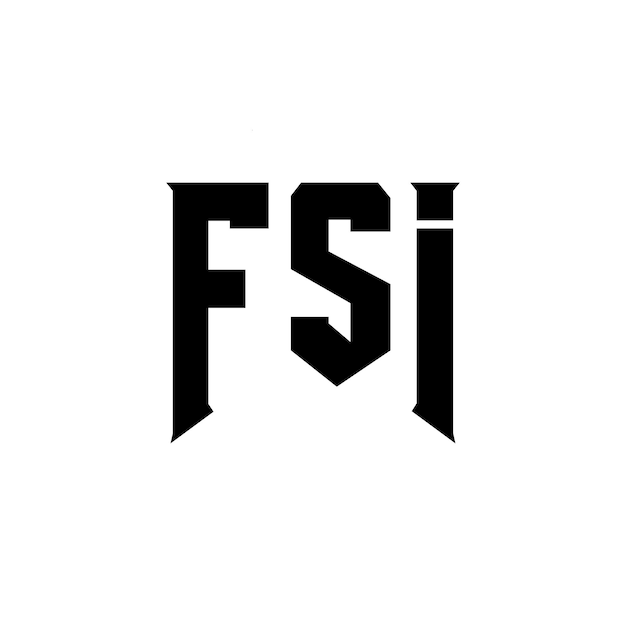 Diseño del logotipo de la empresa tecnológica FSI: combinación de colores blanco y negro FSI: Vector FSI: Diseño del icono FSI: Alfabeto FSI: Tipografía FSI